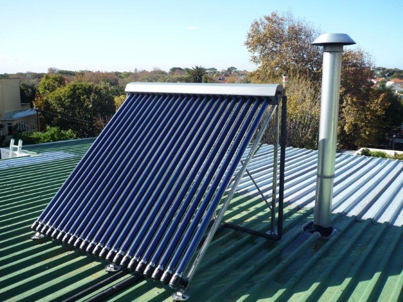 22 Tube - 200 Litre Hills Solar System on A-Frame on Flat Roof